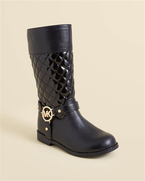 michael kors girls black shoes|Michael Kors little girls boots.